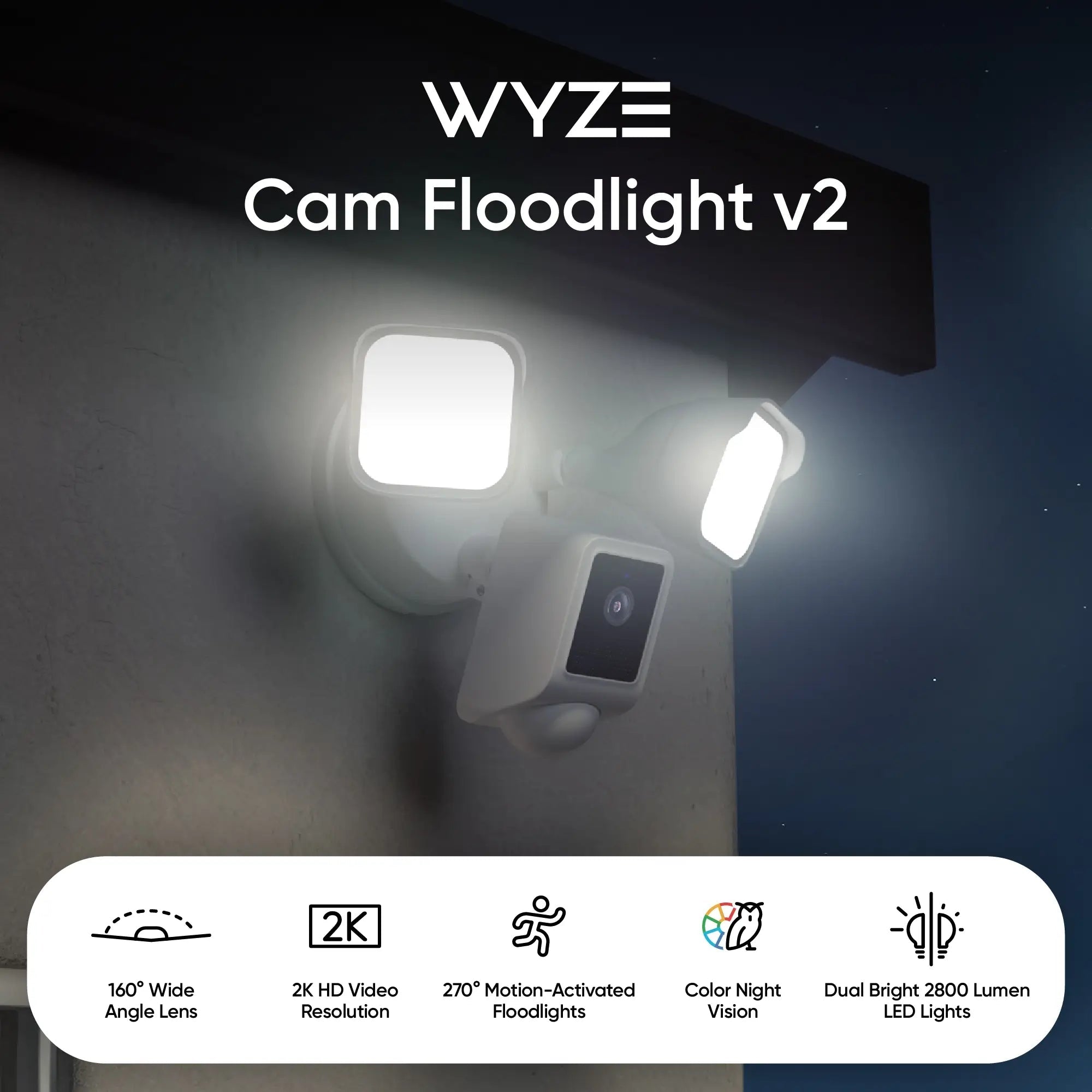 Wyze Cam Floodlight v2 | Outdoor Motion Activated Floodlight - Image 2
