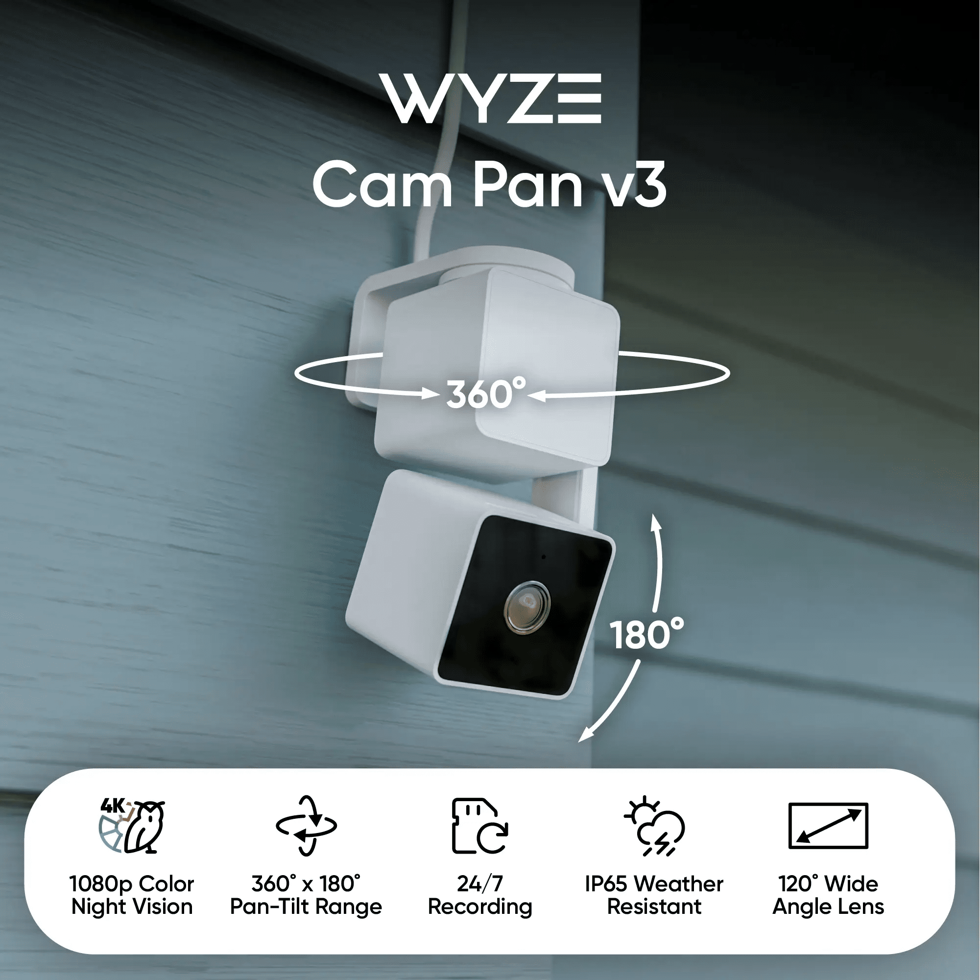 Wyze Cam Pan v3 | 360° Spins & Tilts | Baby Monitor, Pet Cam - Image 2