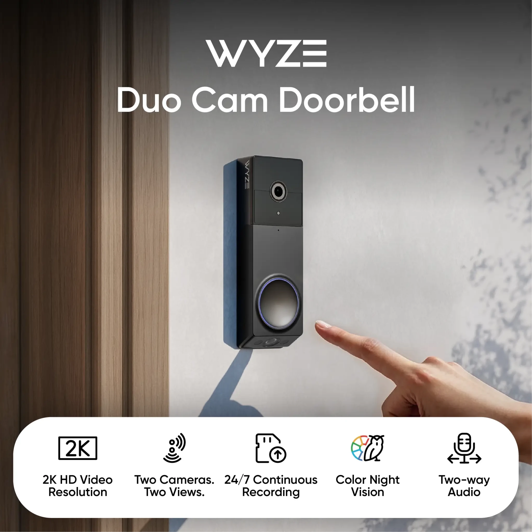 Dual, Battery-Powered Doorbell Camera - Image 2
